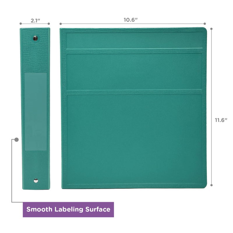 Carstens 1.5-Inch Heavy Duty 3-Ring Binder - Side Opening, Teal, Durable Plastic, Precision No-Gap Rings, Waterproof Covers, No Pockets, Holds 250 US Letter Sheets, BPA-Free, Made in USA (2043-3R) - Image 3